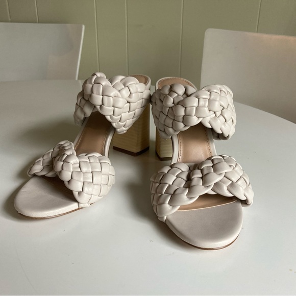 Steve Madden Cloud Braided Chunky Heel Nude Slide - Picture 3 of 4